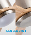 Quạt trần cánh gỗ cao cấp SINO 52 LED Brushed Nickel